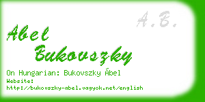 abel bukovszky business card